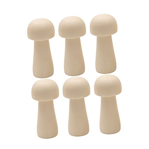 Homoyoyo 10 Stück Teiliges Holzpilz DIY Bastelspielzeug Naturbelassene Holzfiguren zum Bemalen Glatte Oberfläche Umweltfreundlich Handwerk für Bastelfans von Homoyoyo