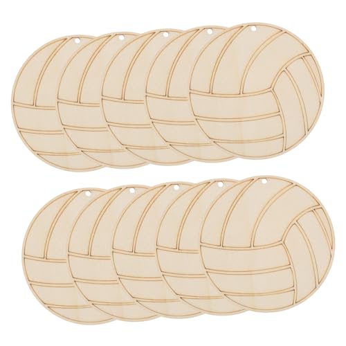 Homoyoyo 10 Stück Teiliges Holzscheiben Volleyballform Robuste Unbehandelte Holz Embellishments zum Bemalen und Basteln DIY Holz Volleyball Anhänger für Kinderhandwerk und Dekoration Homoyoyo 10 Stück Teiliges Holzscheiben Volleyballform Robuste Unbehandelte Holz Embellishments zum Bemalen und Basteln DIY Holz Volleyball Anhänger für Kinderhandwerk und Dekoration von Homoyoyo