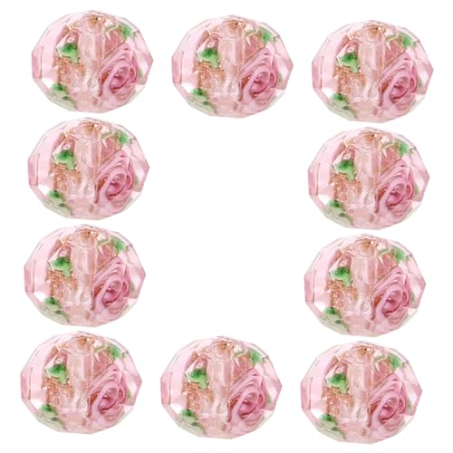 Homoyoyo 10 Stück Teiliges Kleine Multifunktionale Glasperlen Facettierte Zarte Schmuckperlen Hellrosa für DIY Armbänder Halsketten Bastelarbeiten Schmuckherstellung Auffädeln Geeignet von Homoyoyo
