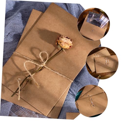 Homoyoyo 10 Stück Teiliges Kraftpapier Umschläge mit Wickelverschluss Vintage Briefumschläge für Einladungskarten Aufbewahrung von Briefen und Grußkarten für Hochzeit und Bürobedarf Homoyoyo 10 Stück Teiliges Kraftpapier Umschläge mit Wickelverschluss Vintage Briefumschläge für Einladungskarten Aufbewahrung von Briefen und Grußkarten für Hochzeit und Bürobedarf von Homoyoyo