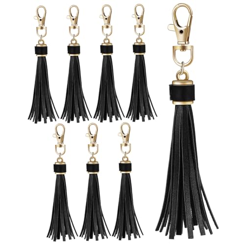 Homoyoyo 10 Stück Teiliges Leder quasten mit Karabinerhaken Langlebige Anhänger für Handtaschen und Schlüsselanhänger Modische Schwarze Troddel deko für Damen Kreative DIY Zubehör Homoyoyo 10 Stück Teiliges Leder quasten mit Karabinerhaken Langlebige Anhänger für Handtaschen und Schlüsselanhänger Modische Schwarze Troddel deko für Damen Kreative DIY Zubehör von Homoyoyo