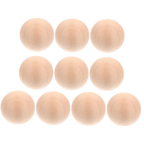 Homoyoyo 10 Stück Teiliges Massive Holzkugeln Naturbelassen Glatte Oberfläche zum Basteln DIY Holzdeko Christbaumkugeln Holz Weihnachtskugeln Holzperlen von Homoyoyo