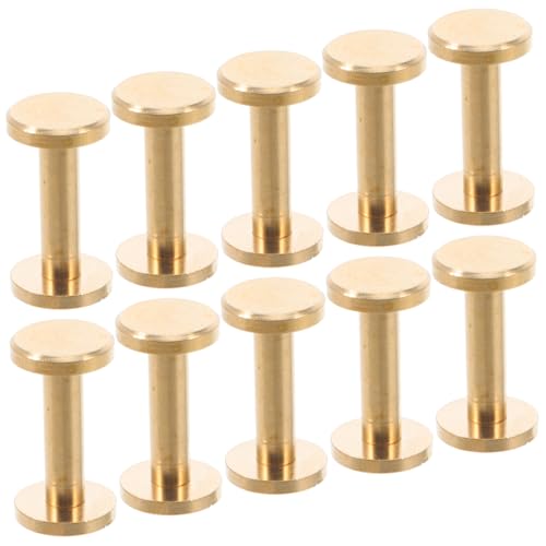 Homoyoyo 10 Stück Teiliges Messing Flachkopf Nieten für Lederhandwerk Schraubnieten für Gürtel Handtaschen DIY Zubehör Langlebig und Elegant Sichere Befestigung für Kreative Projekte Homoyoyo 10 Stück Teiliges Messing Flachkopf Nieten für Lederhandwerk Schraubnieten für Gürtel Handtaschen DIY Zubehör Langlebig und Elegant Sichere Befestigung für Kreative Projekte von Homoyoyo