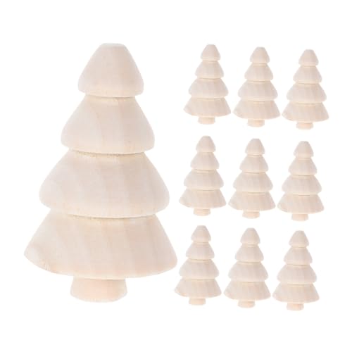 Homoyoyo 10 Stück Teiliges Mini Holzbäume für Basteln Unlackierte Naturbelassene Holz Weihnachtsbäume Lagig für DIY Desktop Deko und Festliche Mikro Landschaften von Homoyoyo