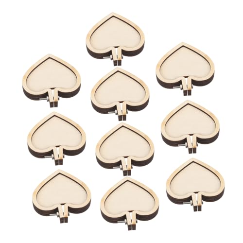 Homoyoyo 10 Stück Teiliges Mini Stickrahmen Herzform DIY Stickerei Anhänger Handgefertigte Kreuzstich Ringe für Basteldekoration und Schmuckherstellung von Homoyoyo