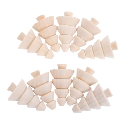 Homoyoyo 10 Stück Teiliges Mini-holz-weihnachtsbäume Naturbelassen Vierlagig Unbemalt DIY Bastelholz für Weihnachtsdeko Micro-landschaft Tragbar Sichere Holzbäume für Festtagsornamente von Homoyoyo