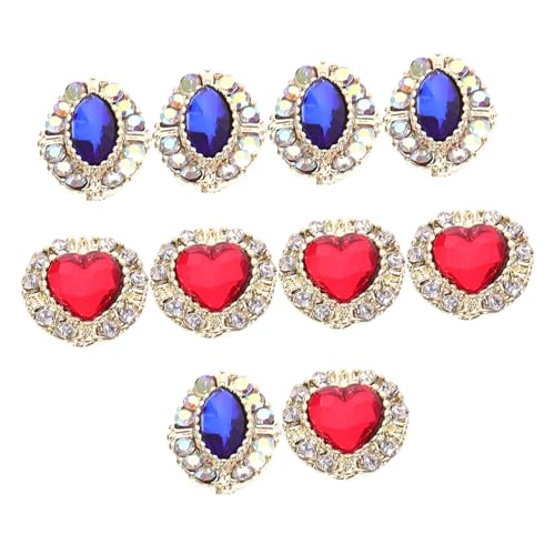 Homoyoyo 10 Stück Teiliges Nail Art Charms Metalllegierung Nail Gems in Herz und Marquise Formen Langlebige Nageldekorationen für Damen DIY Nageldesign Vielseitig für Besondere Anlässe und von Homoyoyo