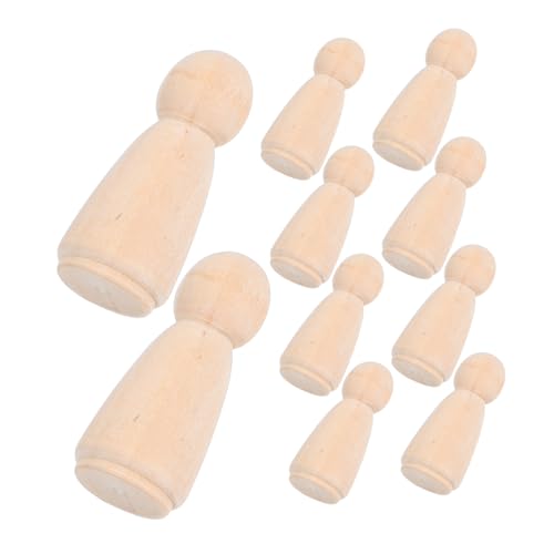 Homoyoyo 10 Stück Teiliges Natürliche Holzfiguren Unbehandelte DIY Peg Dolls zum Bemalen Umweltfreundliche Holzpuppen für Bastelprojekte Hochzeitstorten Deko Kinderspielzeug und Homoyoyo 10 Stück Teiliges Natürliche Holzfiguren Unbehandelte DIY Peg Dolls zum Bemalen Umweltfreundliche Holzpuppen für Bastelprojekte Hochzeitstorten Deko Kinderspielzeug und von Homoyoyo