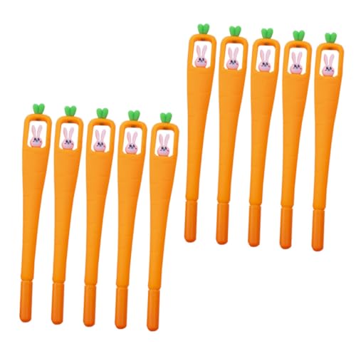 Homoyoyo 10 Stück Teiliges Niedliche Karotten Kugelschreiber mit Cartoon Kaninchen Langlebige Kunststoff Tintenroller Stifte Angenehmes Schreibkomfort Praktische und Tragbare Fun Pens für von Homoyoyo