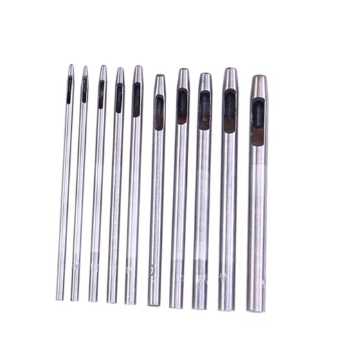 Homoyoyo 10 Stück Teiliges Rundloch hohlsstanzer set Lochzange für Gürtel Uhrenarmbänder Handwerk Canvas Robuste Stanzer werkzeuge von Homoyoyo