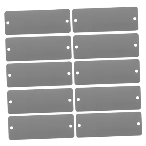 Homoyoyo 10 Stück Teiliges Schild Blanko Rechteckige Dicke Gravurplatten mit Löchern Verschleißfest Präzise Gravierbar für DIY Namensschilder und Industrielle Außennutzung Geeignet von Homoyoyo