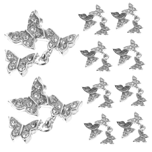 Homoyoyo 10 Stück Teiliges Schmetterling Nail Charms Bunte Strasssteine Nageldekoration Nagelkunst Zubehör für Maniküre Vielseitig für Nägel Handyhüllen Taschen DIY Design von Homoyoyo