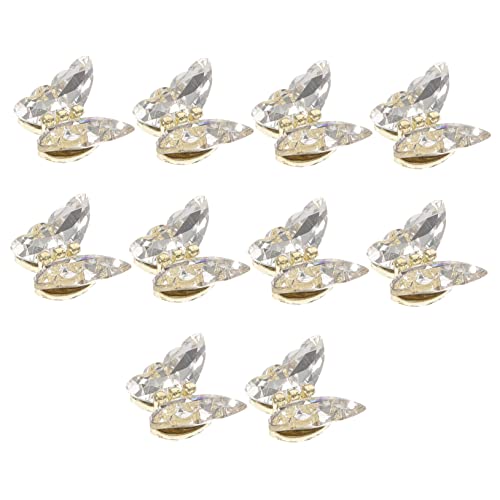 Homoyoyo 10 Stück Teiliges Schmetterling Nail Charms Weiße Strasssteine DIY Nageldekoration Langlebige Hochwertige Nagelverzierung Einfach Anzuwenden für Natürliche und Künstliche Nägel von Homoyoyo