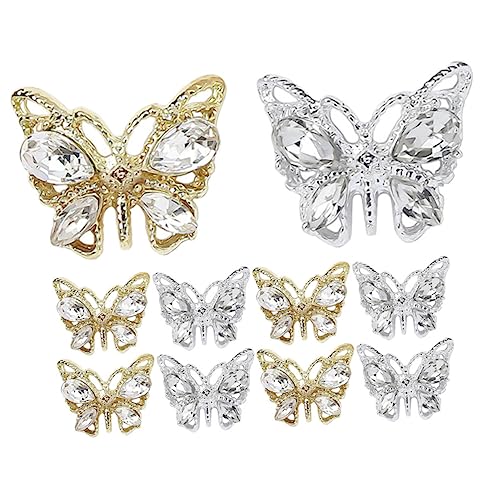 Homoyoyo 10 Stück Teiliges Schmetterling Nail Charms aus Glänzendem Metalllegierung mit Funkelnden Strasssteinen Nail Art Schmuck für DIY Maniküre Langlebig Elegant und Modebewusst für Homoyoyo 10 Stück Teiliges Schmetterling Nail Charms aus Glänzendem Metalllegierung mit Funkelnden Strasssteinen Nail Art Schmuck für DIY Maniküre Langlebig Elegant und Modebewusst für von Homoyoyo
