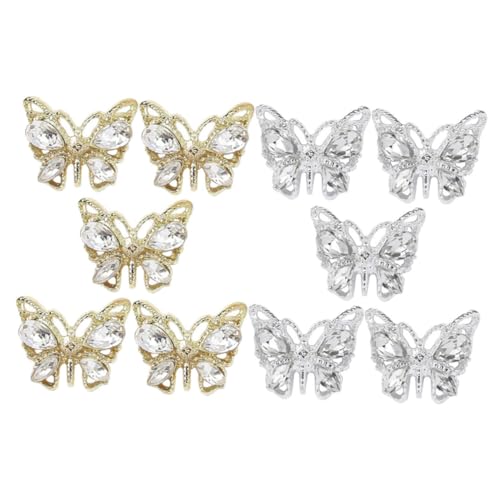 Homoyoyo 10 Stück Teiliges Schmetterling Nail Rhinestones aus Langlebiger Legierung Glänzende Nail Charms für DIY Nagelkunst Geeignet für Acryl Gelnägel für Damen Homoyoyo 10 Stück Teiliges Schmetterling Nail Rhinestones aus Langlebiger Legierung Glänzende Nail Charms für DIY Nagelkunst Geeignet für Acryl Gelnägel für Damen von Homoyoyo