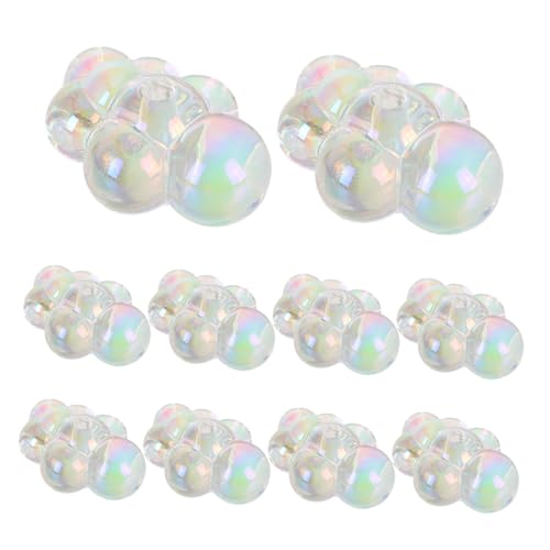 Homoyoyo 10 Stück Teiliges Transparente Bunte Wolkenperlen mit Geradem Fein Gearbeitet zum Auffädeln für DIY Schmuckherstellung Wie Armbänder Halsketten Ohrringe und Schlüsselanhänger von Homoyoyo