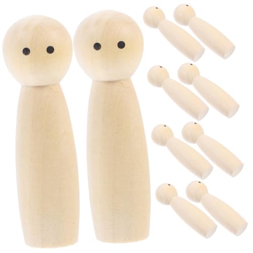Homoyoyo 10 Stück Teiliges Unvollendete Holzfiguren Glatte DIY Pegpuppen für Kreative Handfreundlich Schadstofffrei Holzpuppen zum Bemalen und Dekorieren Homoyoyo 10 Stück Teiliges Unvollendete Holzfiguren Glatte DIY Pegpuppen für Kreative Handfreundlich Schadstofffrei Holzpuppen zum Bemalen und Dekorieren von Homoyoyo