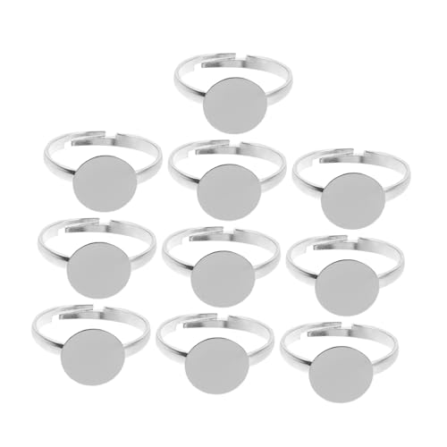 Homoyoyo 10 Stück Teiliges Verstellbares Ringrohling Langlebiger Zinklegierung mit Flacher Fassung für DIY Schmuckherstellung Individuelle Ringgestaltung Vielseitig für Perlen Homoyoyo 10 Stück Teiliges Verstellbares Ringrohling Langlebiger Zinklegierung mit Flacher Fassung für DIY Schmuckherstellung Individuelle Ringgestaltung Vielseitig für Perlen von Homoyoyo