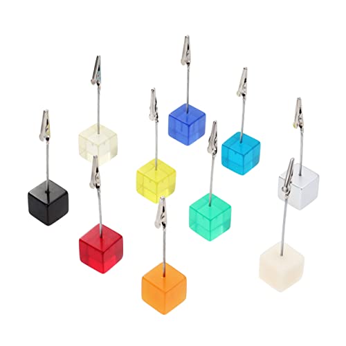 Homoyoyo 10 Stück Teiliges Würfel Resin Memo Clip Halter mit Metallklemme Vielseitiger Schreibtischkartenhalter für Fotos Notizen Hochzeitstischkarten für Büro Party und Zufällige Farbe von Homoyoyo
