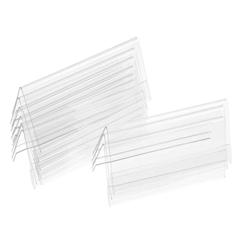 Homoyoyo 10 Stück Transparenter Pet Namensschildhalter Doppelseitig Stabil für Tischkonferenzen Vielseitig Einsetzbar als Tischaufsteller Klarer Kunststoff desktop Name Tag Organizer von Homoyoyo