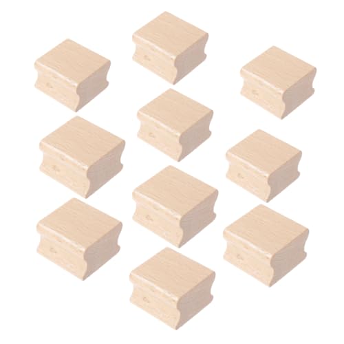 Homoyoyo 10 Stück Unvollendete Holzstempel mit Gerilltem Block für Diy Bastelarbeiten Scrapbooking Malbedarf Wetterbeständig Leicht zu Handhaben von Homoyoyo