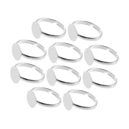 Homoyoyo 10 Stück Verstellbare Metall Ringrohlinge für Schmuckherstellung Diy Ringe mit Basen für Kreative Projekte und Designs von Homoyoyo
