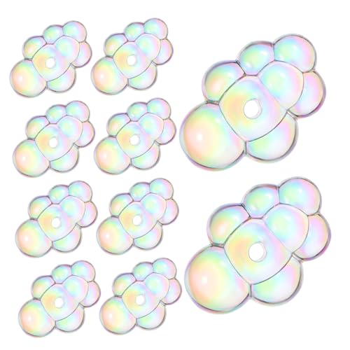 Homoyoyo 10 Stück Wolkenperlen Wolken-abstandsperlen Dollhouse Decor Kunststoff-perlen Wolkenform -abstandshalterperlen Halsketten Perlen Charms-perlen Bastelperlen Mit Löchern Acryl von Homoyoyo
