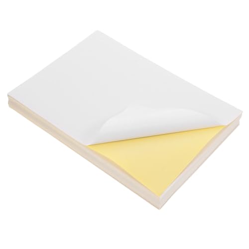 Homoyoyo 100 Blatt Vinyl Aufkleberpapier Selbstklebendes Druckerpapier für Tintenstrahldrucker Vielseitig für Etiketten Namensschilder Preisetiketten Wasserfest Reißfest für Büro und von Homoyoyo