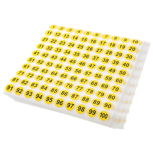 Homoyoyo 100 Blatt Wasserdichte Digitale Aufkleber Selbstklebende Zahlenaufkleber Aufklebernummern Inventaretiketten Nummernaufkleber Etiketten Nummernklassifizierungsaufkleber von Homoyoyo