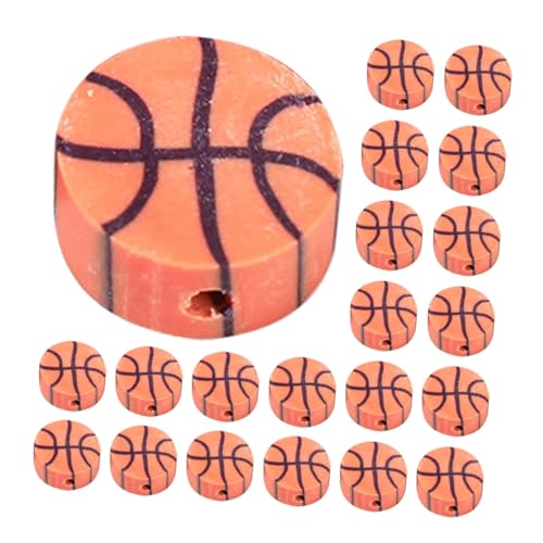 Homoyoyo 100 Stück Basketball Spacer Perlen Polymer DIY Schmuckherstellung Bastelperlen für Armbänder und Ketten Vielseitige Bastelmaterialien für Kreative Projekte von Homoyoyo