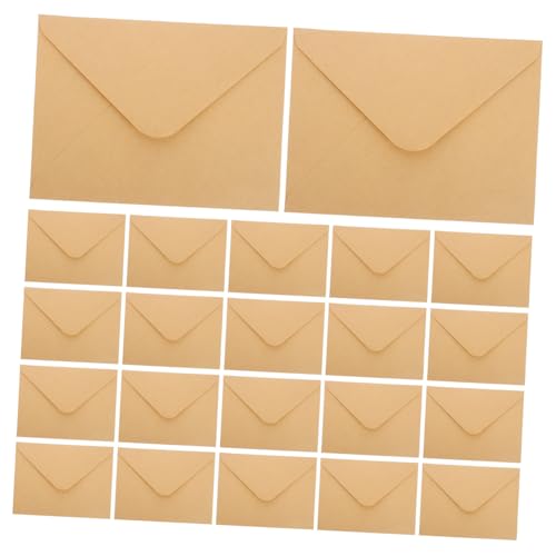 Homoyoyo 100 Stück Braune Kraftpapier Briefumschläge mit V Klappe Reißfeste Umschläge für Einladungen Grußkarten Briefe Vintage Stil für Büro Schule und Zuhause von Homoyoyo