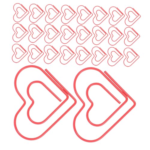 Homoyoyo 100 Stück Büroklammern aus rotem Metall in Herzform, herzförmige Paperclips für Notizen, Scrapbooking und kreative Projekte, dekorativ für Büro und Schule, 100 Stück Homoyoyo 100 Stück Büroklammern aus rotem Metall in Herzform, herzförmige Paperclips für Notizen, Scrapbooking und kreative Projekte, dekorativ für Büro und Schule, 100 Stück von Homoyoyo