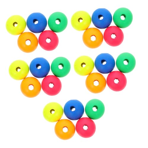 Homoyoyo 100 Stück Bunte Holzperlen für DIY Schmuckherstellung Runde Lose Bastelperlen Holz für Armbänder und Dekorationen von Homoyoyo