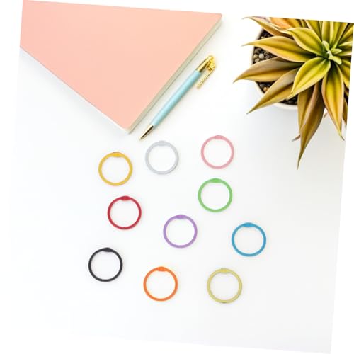 Homoyoyo 100 Stück Bunte Metall Binder Ringe Offene Kleine Ringbücher zum Heften von Kalendern Notizen Karteikarten Kratzfeste Farbige Metallkreise für Büro Schule Zuhause von Homoyoyo