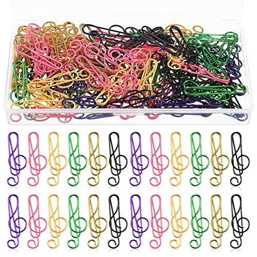 Homoyoyo 100 Stück Bunte Musiknoten Büroklammern Farbige Paper Clips aus Metall Clips für Dokumente Fotos und Notizen Vielseitig Einsetzbar für Büro und Schule Zufällige Zufällige Farbe von Homoyoyo