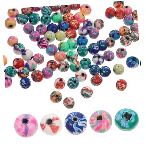 Homoyoyo 100 Stück Bunte Polymer Clay Perlen Rund Weiche DIY Bastelperlen für Armbänder Schmuckherstellung Handwerk Zubehör von Homoyoyo