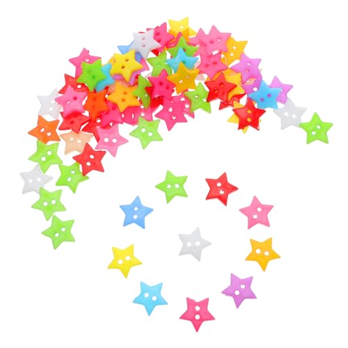 Homoyoyo 100 Stück Bunte Sternknöpfe für Diy Projekte und Näharbeiten Dekorative Knöpfe für Scrapbooking und Malerei von Homoyoyo