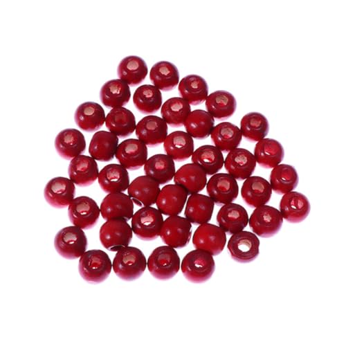 Homoyoyo 100 Stück DIY Handgemachte Holzperlen für und Bastelprojekte Runde Naturmaterialien Vielseitige Perlen für Schmuck und Dekoration von Homoyoyo