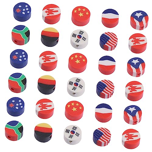 Homoyoyo 100 Stück DIY Polymer Clay Perlen mit Nationalflaggen Lose Bastelperlen für Schmuckdesign Geeignet für Verschiedene Anlässe und Einfache Handhabung von Homoyoyo