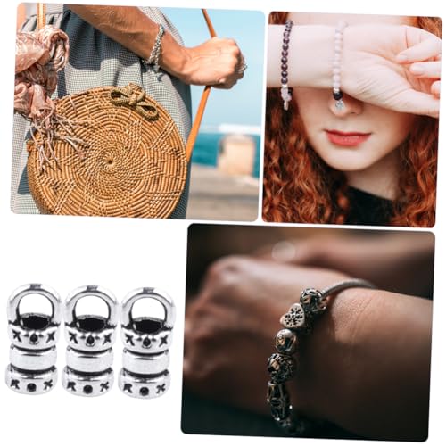 Homoyoyo 100 Stück DIY Schmuckverschluss aus Legierung Antik silberner Anhänger für Lederband Armband und Halskette Langlebiger Schnur buckle für Basteln und Schmuckherstellung Homoyoyo 100 Stück DIY Schmuckverschluss aus Legierung Antik silberner Anhänger für Lederband Armband und Halskette Langlebiger Schnur buckle für Basteln und Schmuckherstellung von Homoyoyo