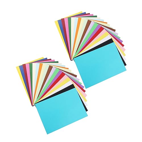 Homoyoyo 100 Stück Dickes Farbpapier Farben Doppelseitig Bedruckbares DIY Bastelpapier Handgezeichnetes Papier Für Schule Büro Zuhause von Homoyoyo