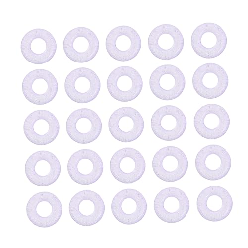 Homoyoyo 100 Stück Doughnut Förmige Glasperlen DIY Schmuck Zubehör für Haarflechtdekorationen Lila Silberfarbene Lose Perlen für Handgemachte Bastelprojekte von Homoyoyo