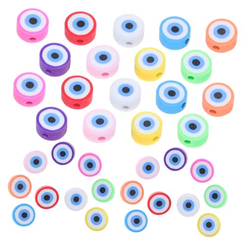 Homoyoyo 100 Stück Evil Eye Polymer Clay Perlen DIY Bastelperlen Flache Runde Spacerperlen für Armbänder Ohrringe und Vielseitige Schmuckzubehör für Kreative Projekte von Homoyoyo