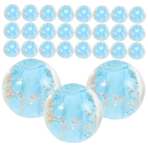 Homoyoyo 100 Stück Glasperlen See Blau mit Leuchtende Perlen für Schmuckherstellung DIY Armband und Halsketten Perlen Farbige Bastelperlen zum Auffädeln Handwerksperlen für DIY Accessoires von Homoyoyo