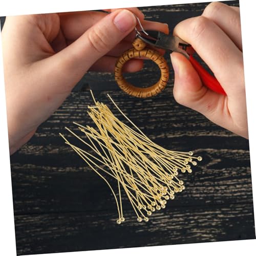 Homoyoyo 100 Stück Gold Beschichtete Kugelkopfnadeln Schmuckherstellung Stecknadeln Beaded DIY Zubehör für Ohrringe Armbänder Perlenbasteln von Homoyoyo