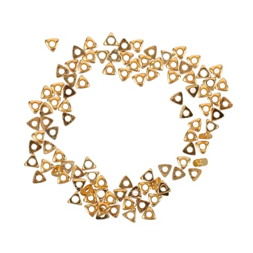 Homoyoyo 100 Stück Gold Dreieck Spacer Perlen Große Schmuckperlen Glatte Metallperlen für Armband Halskette DIY Schmuckherstellung Homoyoyo 100 Stück Gold Dreieck Spacer Perlen Große Schmuckperlen Glatte Metallperlen für Armband Halskette DIY Schmuckherstellung von Homoyoyo