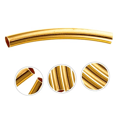 Homoyoyo 100 Stück Goldene Metall Röhrchen Schmuckherstellung Curved Tube Beads Zwischenperlen für DIY Armbänder Halsketten Zubehör Leicht Praktisch Gebogen von Homoyoyo
