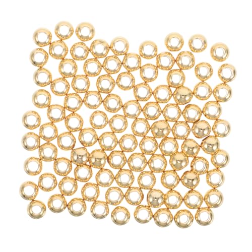 Homoyoyo 100 Stück Goldene Runde Spacer Perlen aus Massivem Glatte Metallperlen für DIY Schmuckherstellung Geeignet für Armbänder Halsketten und Ohrringe Homoyoyo 100 Stück Goldene Runde Spacer Perlen aus Massivem Glatte Metallperlen für DIY Schmuckherstellung Geeignet für Armbänder Halsketten und Ohrringe von Homoyoyo