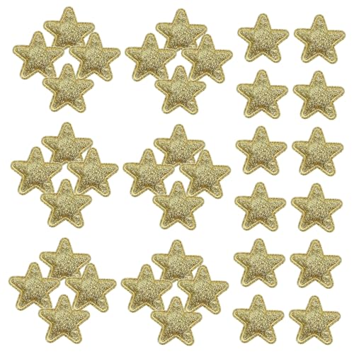Homoyoyo 100 Stück Goldene Stern Aufnäher für DIY Weihnachtsdekoration Stoff Patches für Kleidung Taschen Hüte und Mehr Vielseitig und Kreativ von Homoyoyo