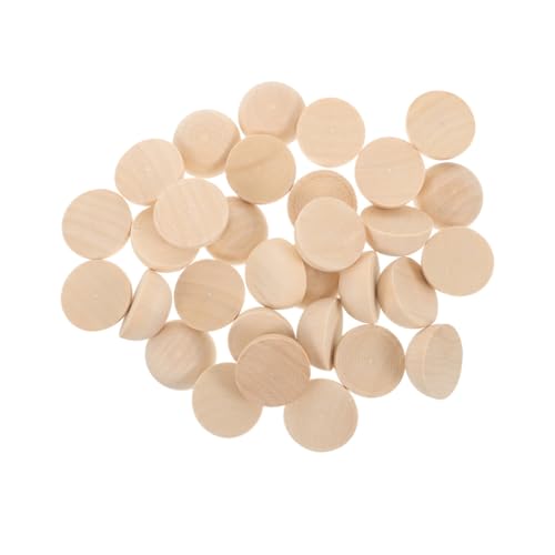 Homoyoyo 100 Stück Halbkreis Holzkugeln Naturholz Halbe Perlen für Schmuck DIY Handwerk Deko Fotorequisiten Party Zubehör Langlebig Robust von Homoyoyo
